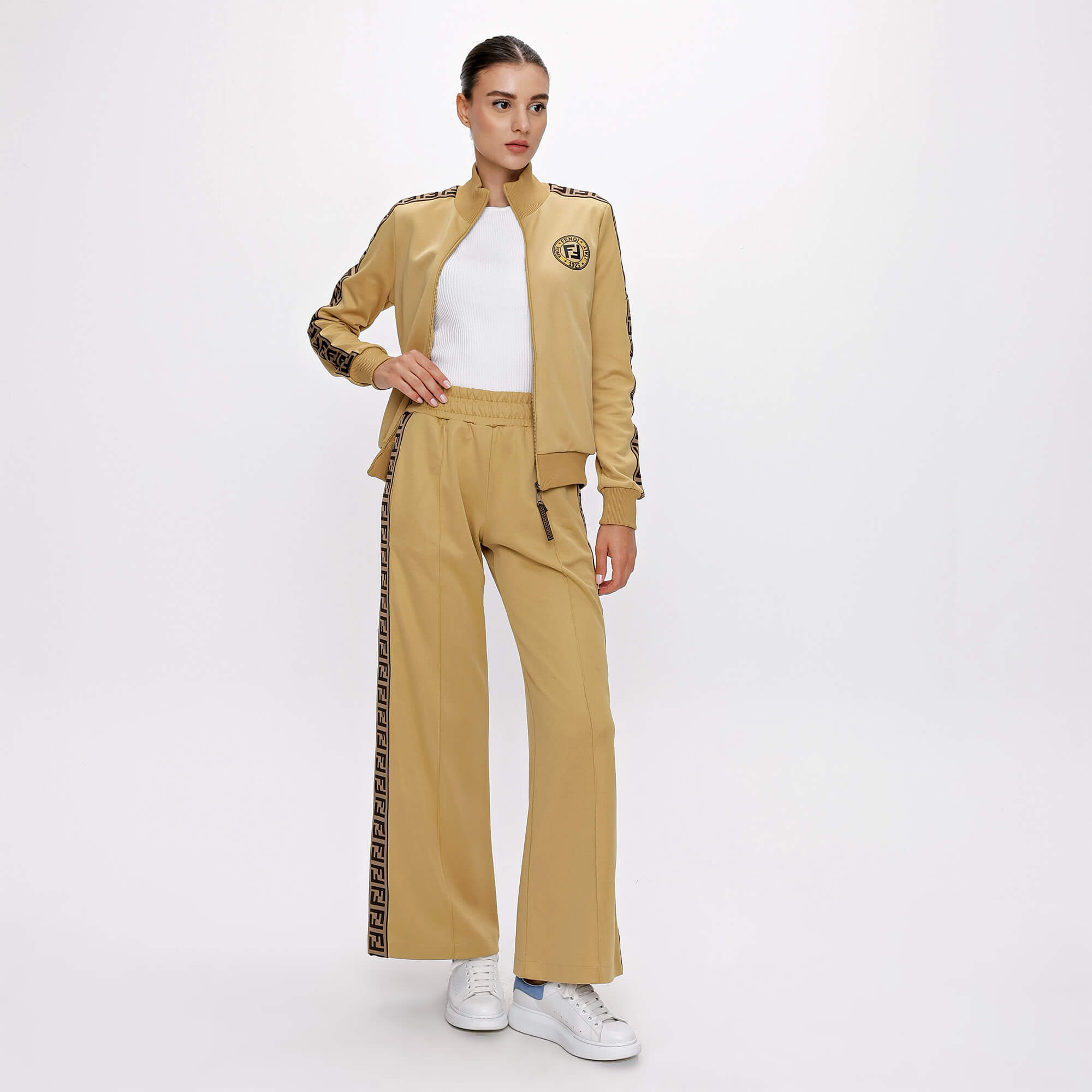 Fendi - Beige FF Logo Cotton Tracksuit 